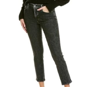 EUC Frame Size 34 Le High Straight Jeans Black Edgey Wash!!